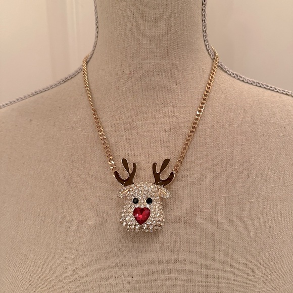 Betsey Johnson Christmas Reindeer necklace